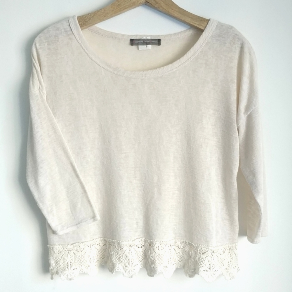 Happening in the Present Laced Hem Blouse